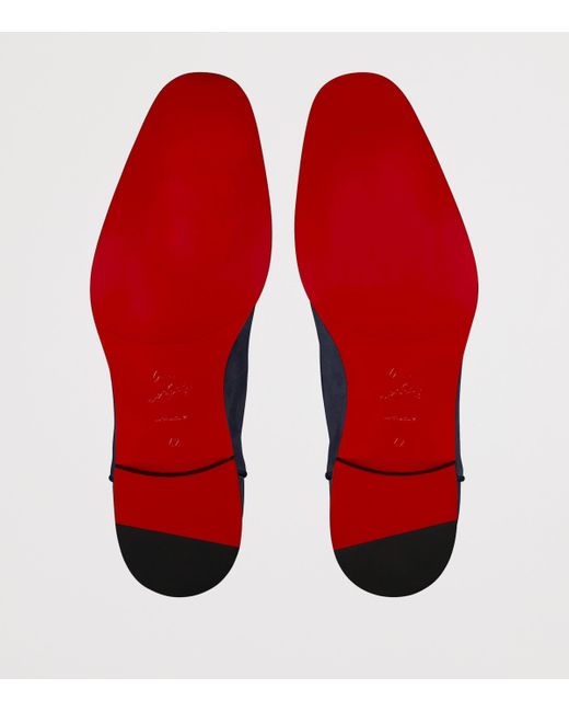Christian Louboutin Blue Greggory Nubuck Leather Oxford Shoes