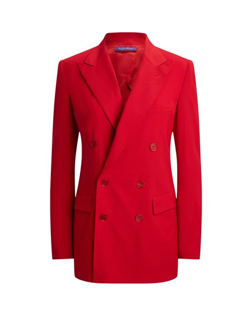 Ralph Lauren Red Wool-Blend Ramona Blazer