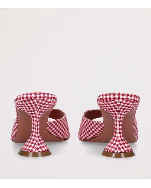 AMINA MUADDI Pink Houndstooth Lupita Mules 70