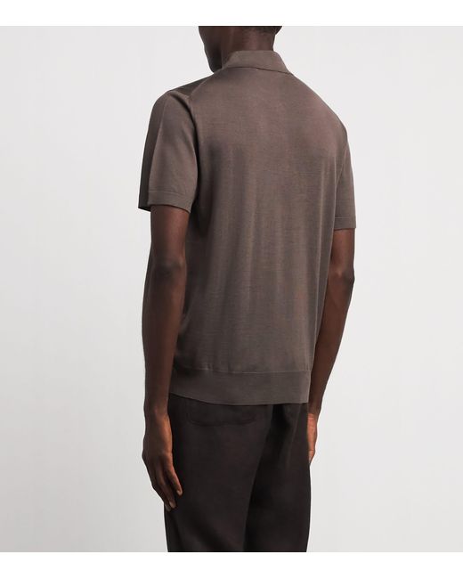 Corneliani Brown Wool Polo Shirt for men