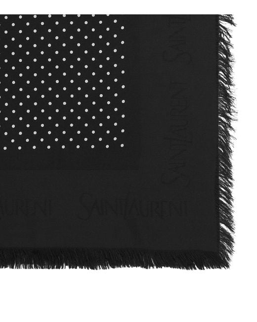Saint Laurent Black Polka Dot Scarf for men