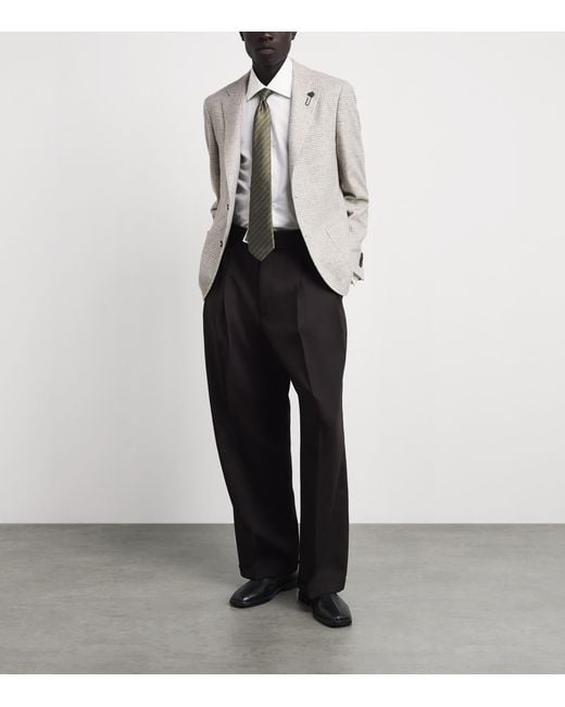 Lardini White Wool-Cashmere Check Blazer for men