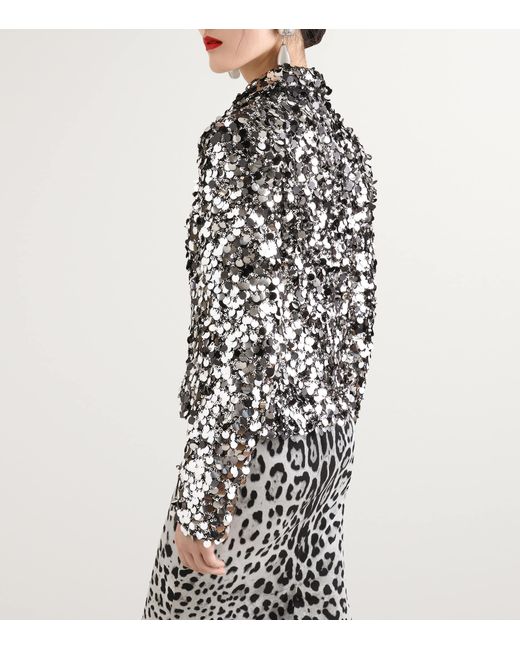 Dolce & Gabbana Black Sequined Blazer