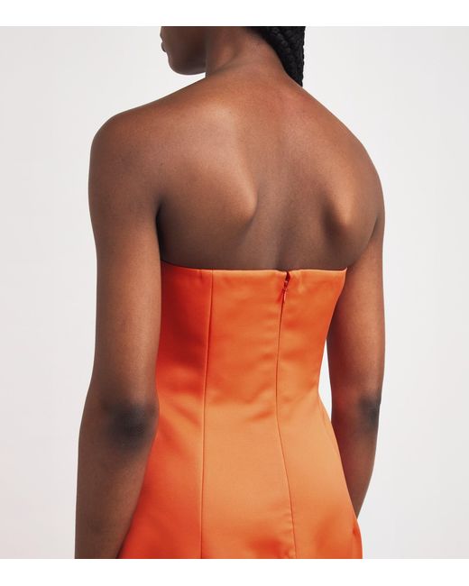 LEO LIN Orange Floral Appliqué Ava Maxi Dress