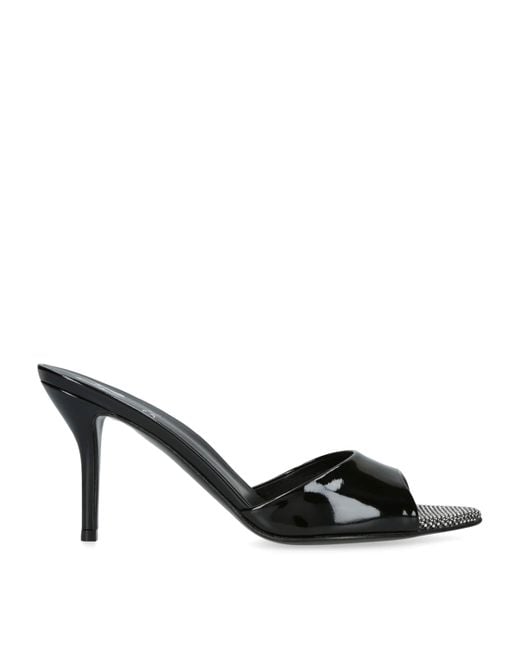 Gina Black Leather Marmont Heeled Mules 85
