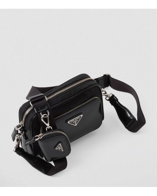 Prada Black Small Re-nylon Leather Cross-body Bag for men
