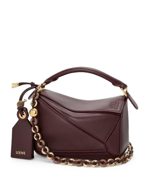 Loewe Brown Mini Leather Puzzle Top-Handle Bag