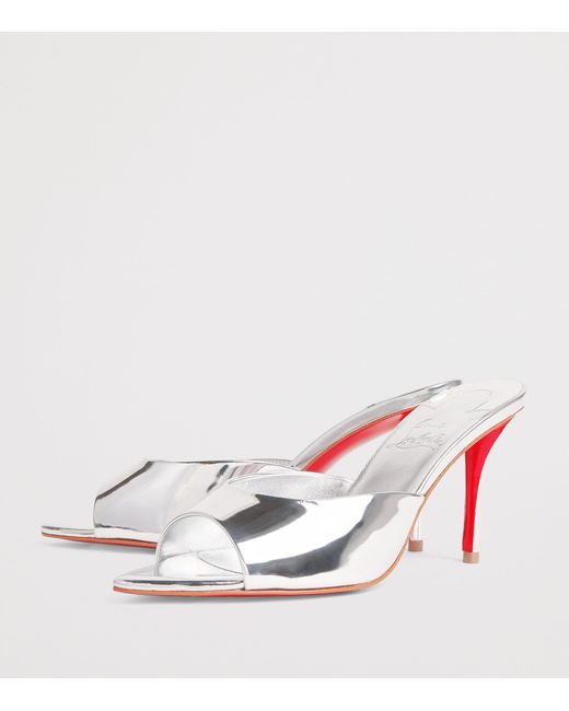 Christian Louboutin White Miss Z Mule Patent Leather Mules 80
