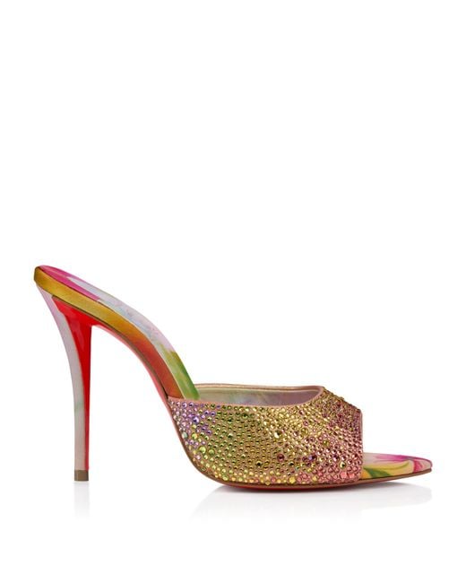 Christian Louboutin Pink Miss Z Mule Botanica Strass Mules 100