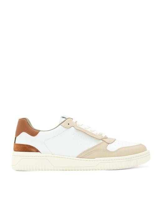 AllSaints White Leather-Suede Regan Sneakers for men