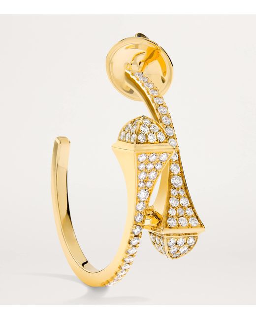 Marli New York Metallic Small And Diamond Cleo Hoop Earrings
