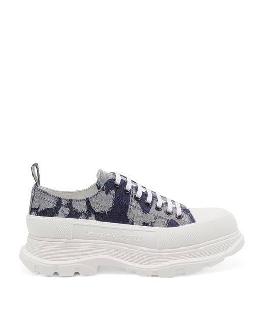 Alexander McQueen Blue Graffiti Tread Slick Sneakers for men