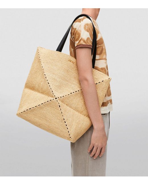 Loewe Natural X Paula's Ibiza Extra Large Raffia Puzzle Fold Tote Bag for men