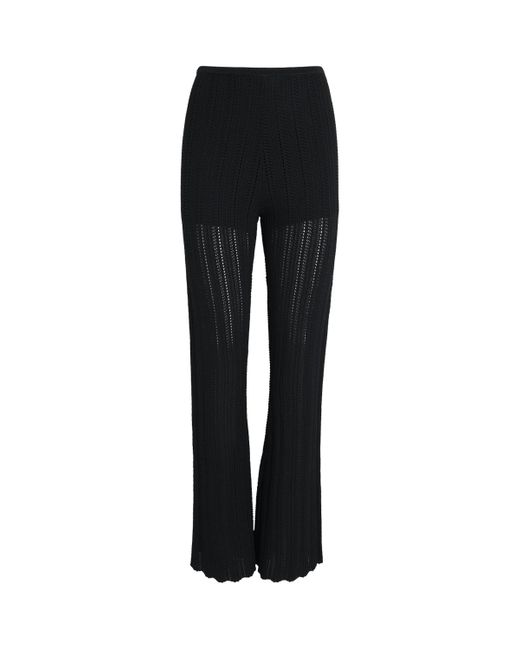 Claudie Pierlot Black Crochet Flared Trousers