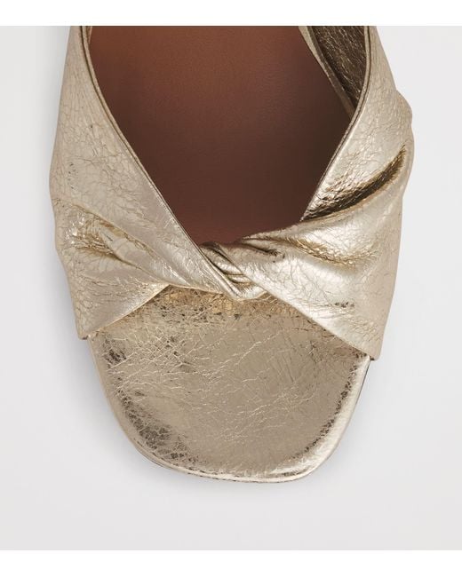 Maje Metallic Leather Twisted Sandals 85