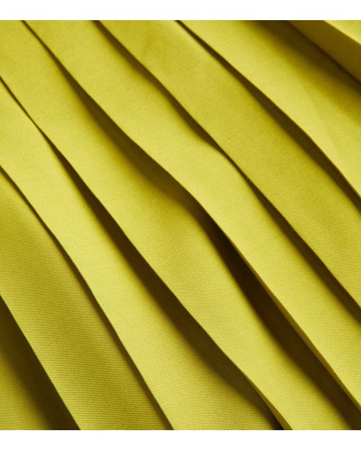 Erdem Yellow Pleated Maxi Skirt