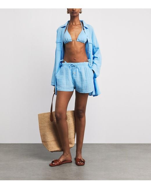 Melissa Odabash Blue Menorca Bikini Bottoms