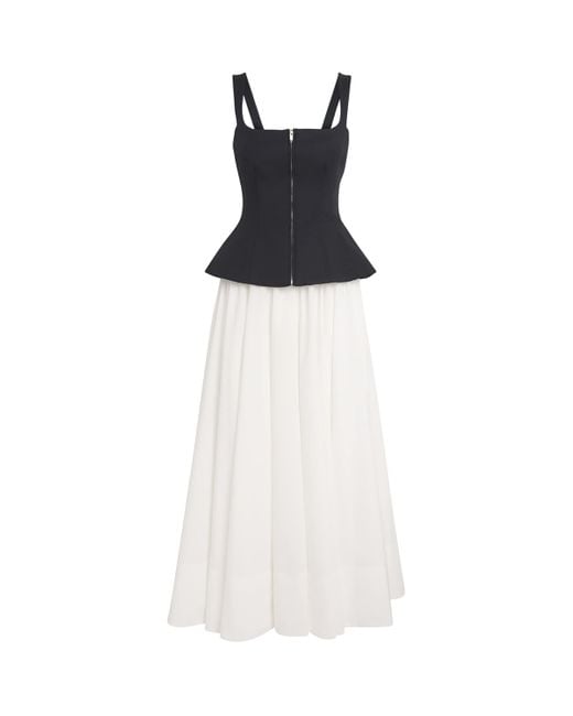Jonathan Simkhai White Peplum Corset Jolynn Maxi Dress