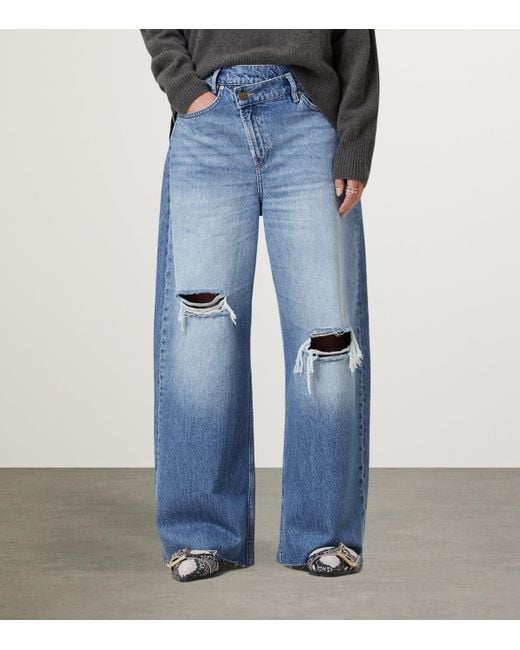AllSaints Blue Crossover Aki Jeans
