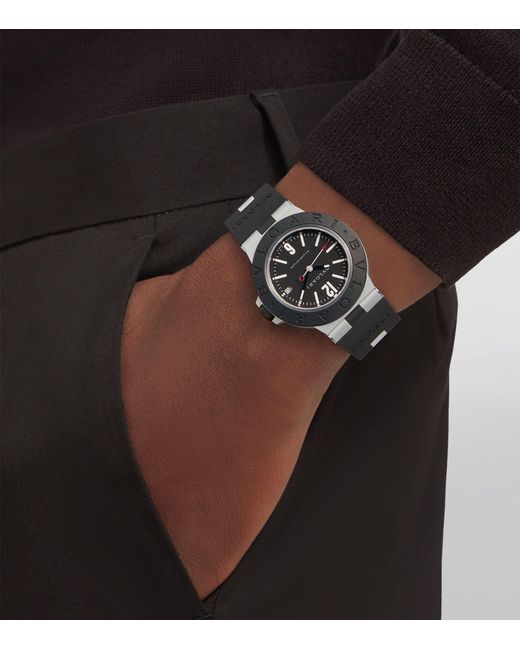 BVLGARI Gray Aluminium Titanium Watch for men