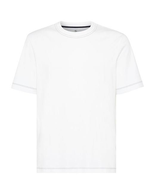 Brunello Cucinelli White Crew Neck T-shirt for men