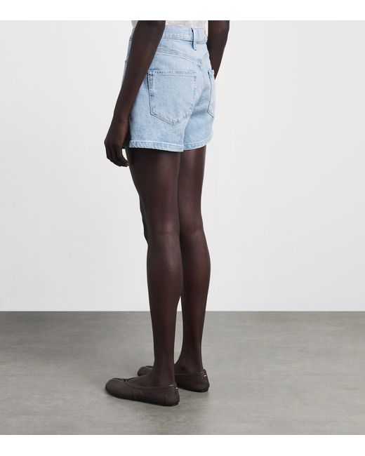 PAIGE Blue Dani High-Rise Denim Shorts