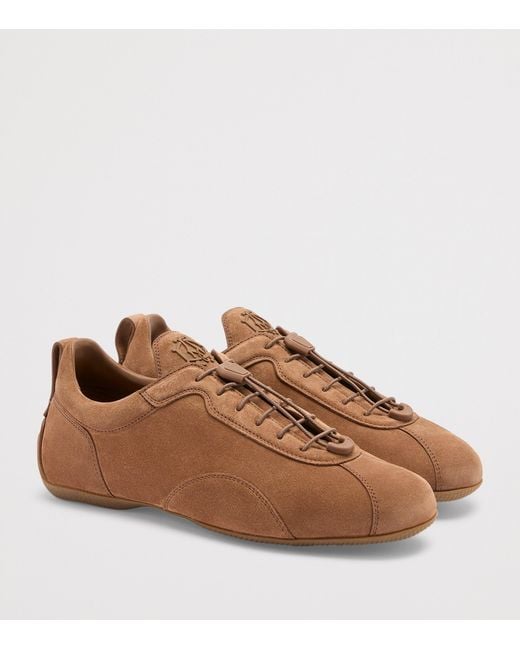 Dunhill Brown Suede Automotive Davies Sneakers for men