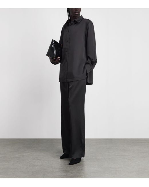 Camilla & Marc Black Satin Drawstring Trousers