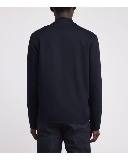 Moncler Blue Cotton-Blend Jersey Bandelier Jacket for men