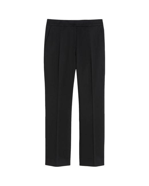 Max Mara Black Cotton-Blend Straight Trousers