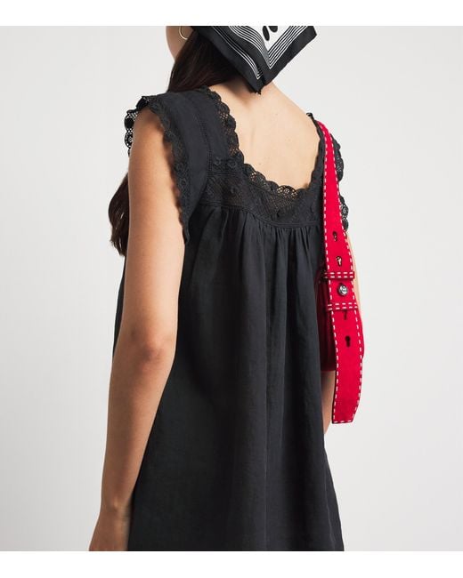 Doen Black Organic Cotton Almadia Mini Dress