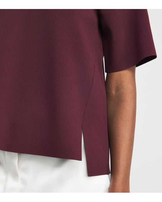 Stella McCartney Purple Knit Short-Sleeve Top
