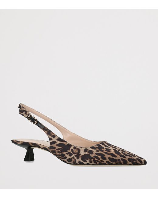 Stuart Weitzman Brown Leopard Stuart Sculpt Slingback Pumps 35