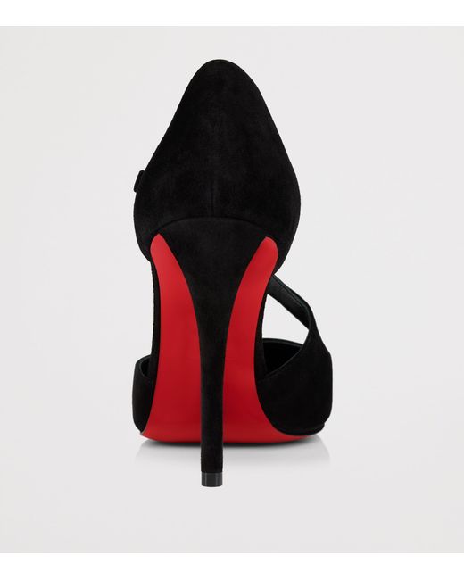 Christian Louboutin Black Miss Ziggyta 100 Suede Heels