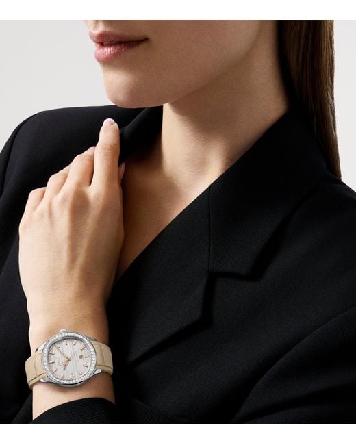 Piaget Metallic Stainless Steel And Diamond Polo Signature Date Watch