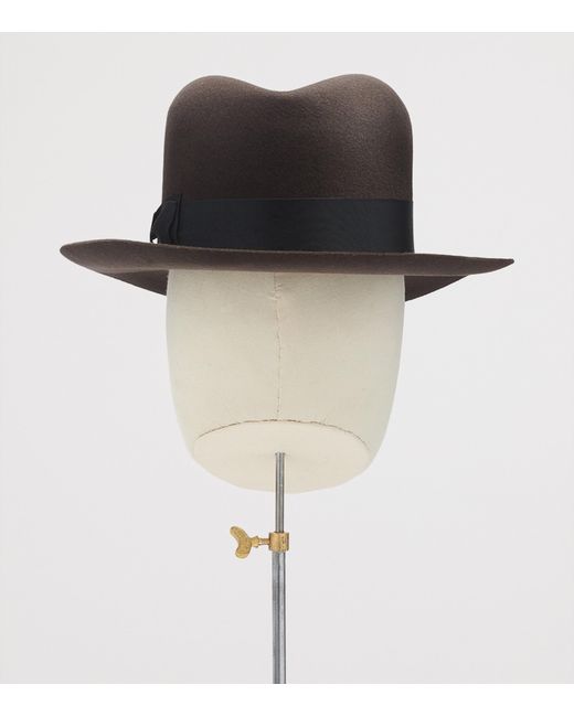 Swaine Black Rabbit Felt Seaplane Poet Fedora for men