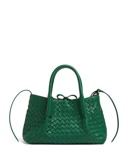Bottega Veneta Green Leather Pinacoteca Top-Handle Bag