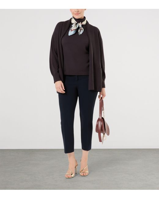 Marina Rinaldi Black Cashmere Tie-Belt Cardigan