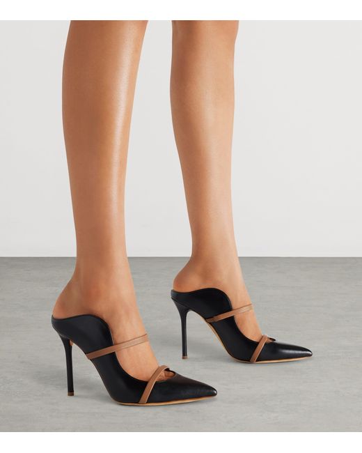 Malone Souliers Black Leather Maureen Mules 100