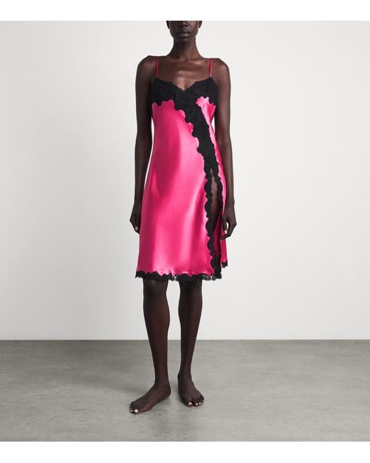 Loretta Caponi Pink Silk Nausica Short Nightdress