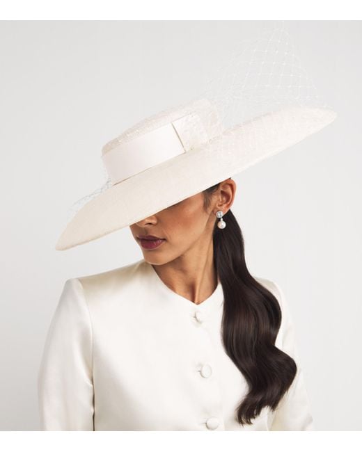 EMILY - LONDON White Deconstructed-Veil Hat