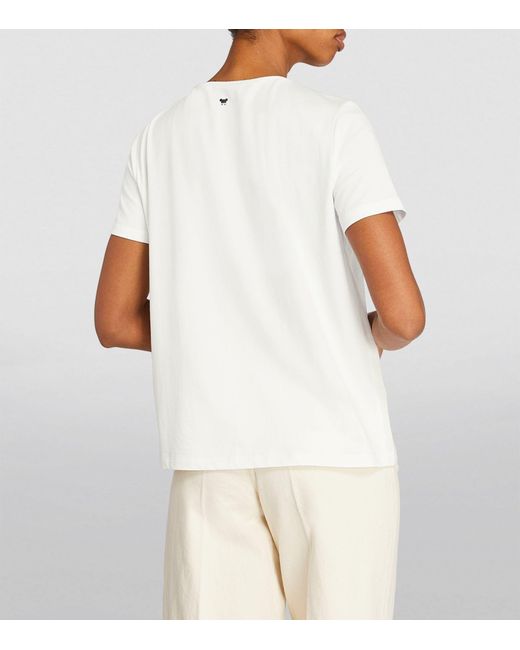 Weekend by Maxmara White Jersey-linen Embroidered Magno T-shirt
