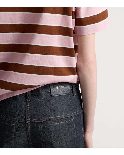 Prada Blue Raw Denim Straight Jeans