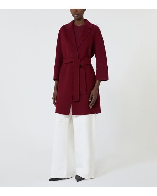 Max Mara Red Wool Robe Coat