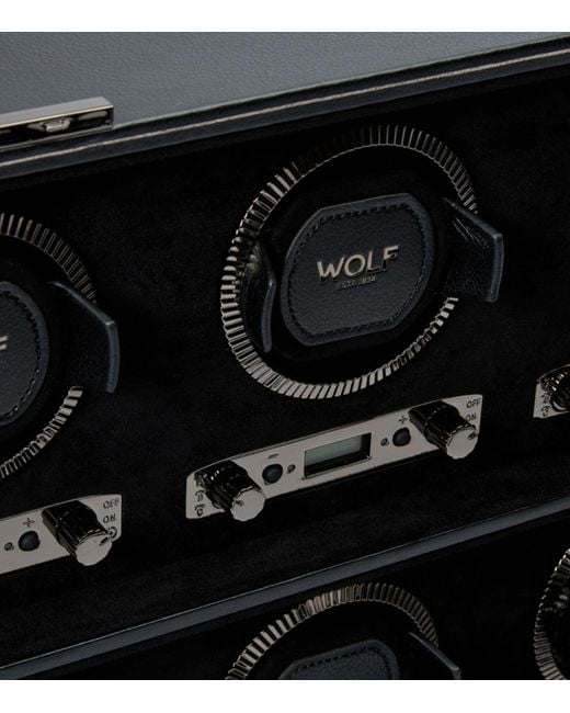 Wolf Black British Racing 8-Piece Watch Winder