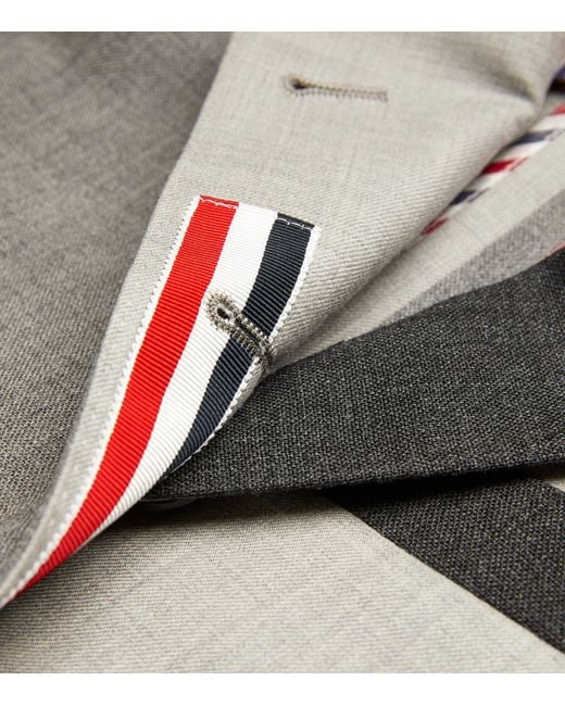 Thom Browne Gray Wool High Armhole Tricolour Sport Coat