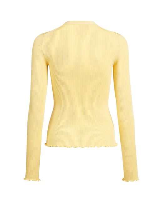 Alaïa Yellow Silk-Blend Ribbed Sweater