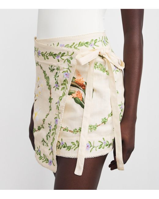 Agua Bendita Metallic Linen Luna Mini Wrap Skirt