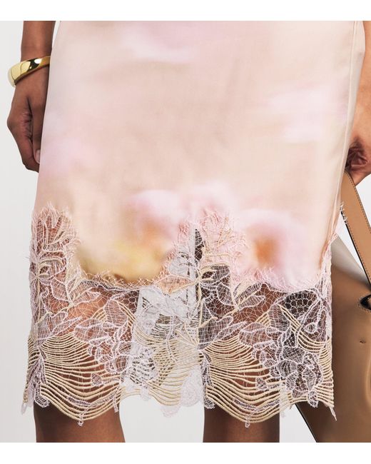 Fabiana Filippi White Silk Printed Midi Skirt