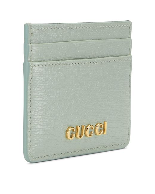 Gucci Green Leather Letter Script Card Holder
